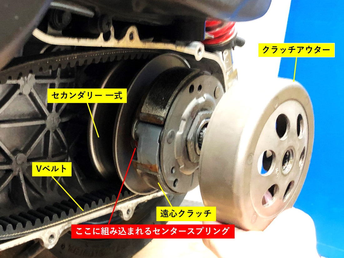 【スクーターカスタム】 センタースプリングの効果、硬くするとどうなるの?をざっくり解説!