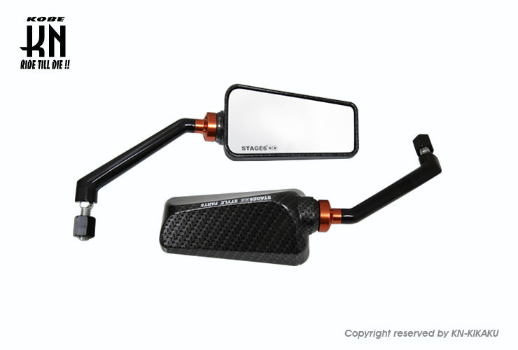 STAGE6 バックミラー 【ツヤなしカーボン柄/クリアレンズ】