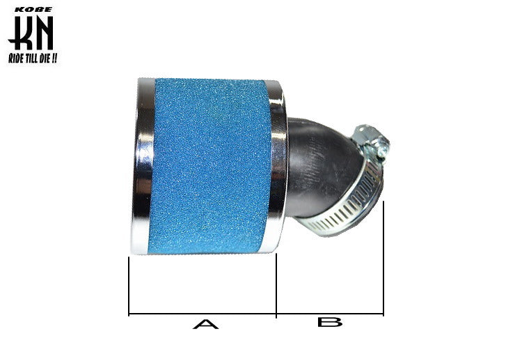 ノーマルキャブ用 KN926 汎用パワーフィルター 45度【ブルー】