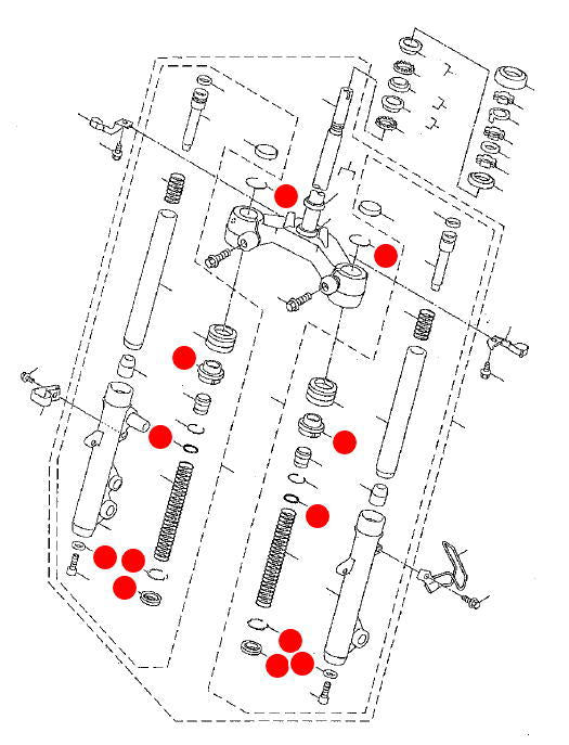フロントフォークオーバーホールキット【シグナスX2〜5型】【マジェS/SMAX/FORCE】