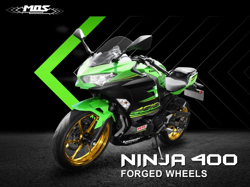 MOS 鍛造アルミホイール前後セット【NINJA400/Z400/NINJA250/Z250】KN別注グリーン
