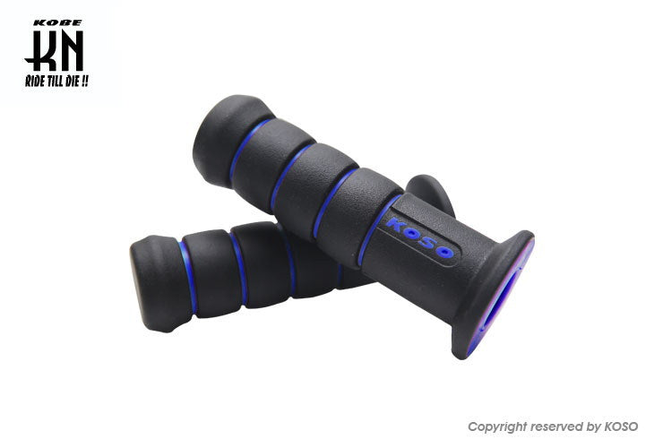 KOSO オーロラデュアルカラーグリップ【ブラック/ブルー】120mm