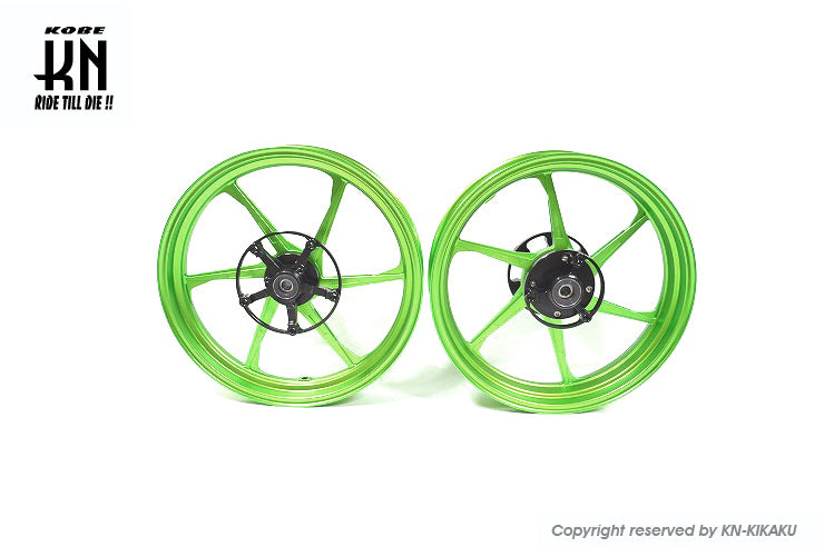 MOS 鍛造アルミホイール前後セット【NINJA400/Z400/NINJA250/Z250】KN別注グリーン