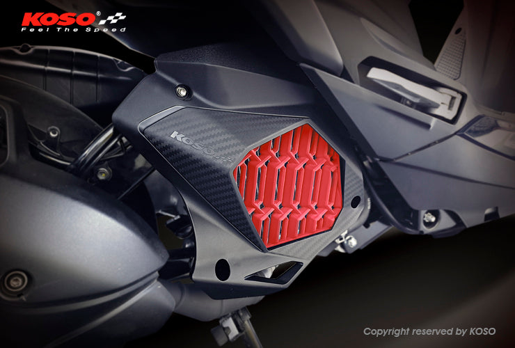 KOSO ラジエーターカバー【シグナスGRYPHUS(6型)/BWS125(3型)/NMAX125/155(2型/V2)/X FORCE】レッド