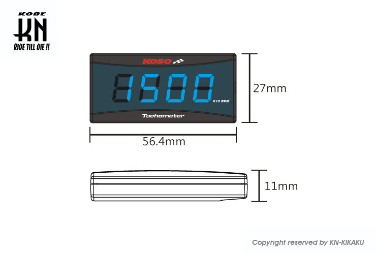 KOSO スーパースリムスタイルRPMメーター【ブルー表示】★11月中旬