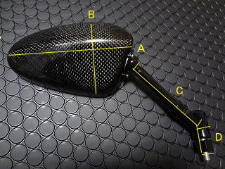 リアルカーボンミラー タイプX 左右セット【右10mm正ネジ/左10mm正ネジ】