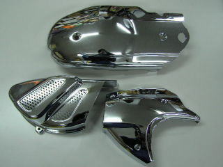 メッキクランクケースカバー 3点セット 【5期キックなし】