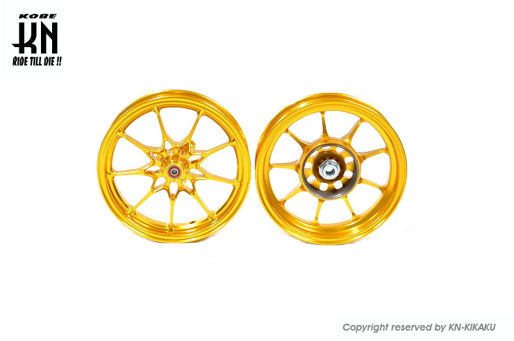 鍛造アルミホイール前後セット【ホンダディオDISK系】ゴールド【タイプ1】