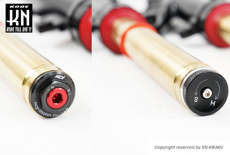 NCY フロントフォーク【N-21】減衰力/イニシャル調整式【グリファス/X FORCE/AUGUR】チタンカラー