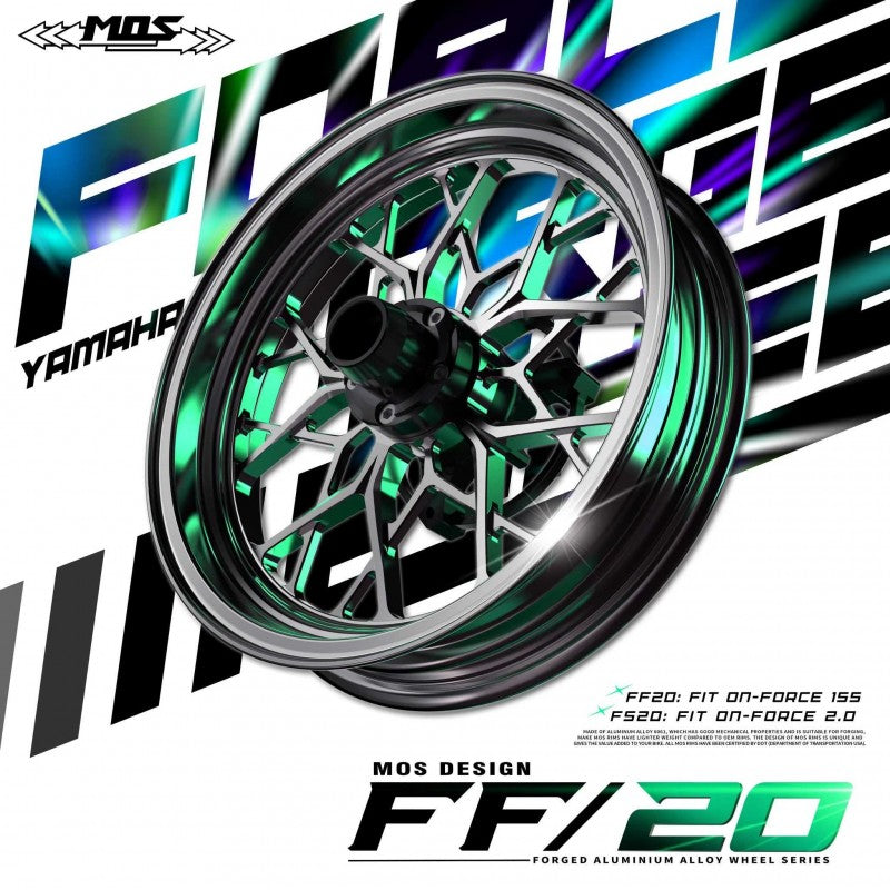 MOS 鍛造アルミホイール前後セット【FF-20】マジェスティS/SMAX/FORCE【ゴールド】