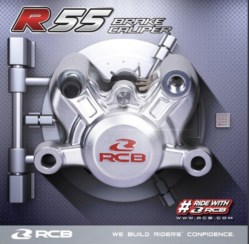 RCB 2POT ブレーキキャリパー R55 SERIES【84mmピッチ】シルバー