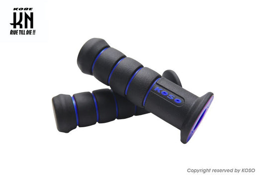 KOSO オーロラデュアルカラーグリップ【ブラック/ブルー】120mm