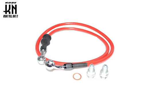 NCY ステンレスメッシュブレーキホース 【940mm】レッド