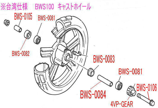 純正部品 【ホイールベアリング】1個 台湾仕様BWS100用