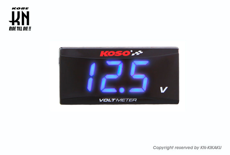 KOSO スーパースリムスタイルメーター【電圧計ブルー表示】