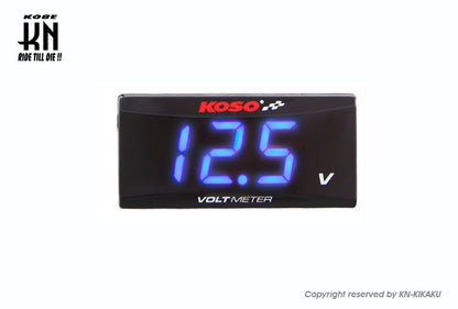 KOSO スーパースリムスタイルメーター【電圧計ブルー表示】