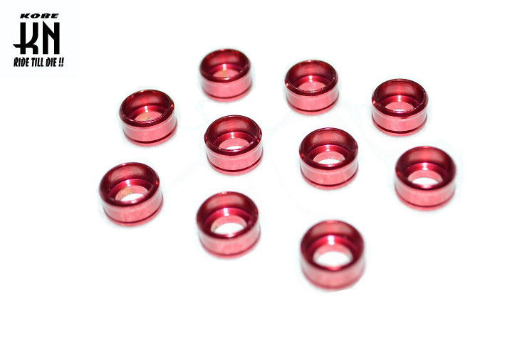 アルミ削出し ヘックスボルトカバー【M6ボルト用】レッド【10個入】