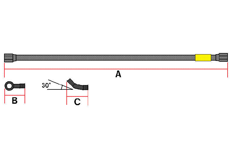 ブレーキメッシュホース 670mm　【ブラック】