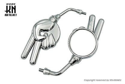 ミニジャンケンミラー【HONDA,SUZUKI,KAWASAKI ネジタイプ/8mm】 メッキ