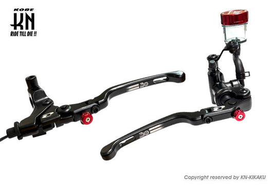 RCB 30周年記念 鍛造ラジアルポンプマスターシリンダー【S1-FL】14mm【右】& 汎用クラッチ/ブレーキレバーアッセン【左】