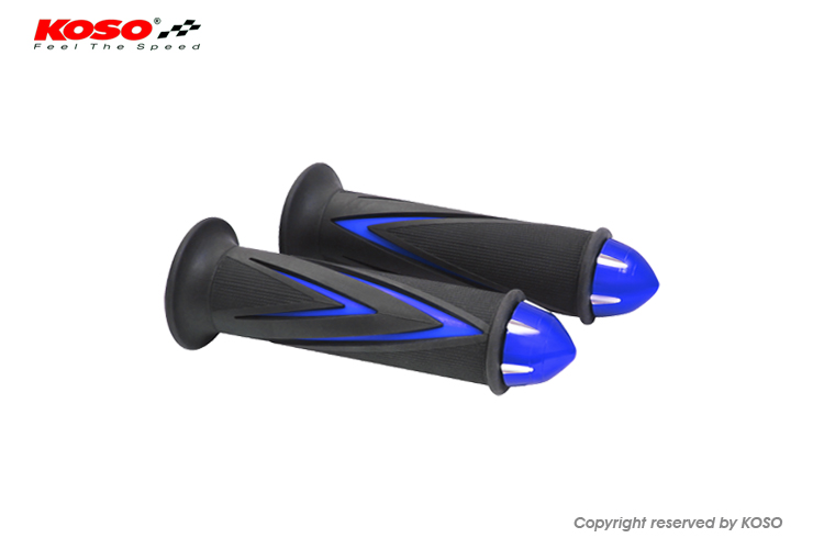 KOSO ARROW GRIPS DUAL COLOR WITH BAR-END CAP 【ブルー】