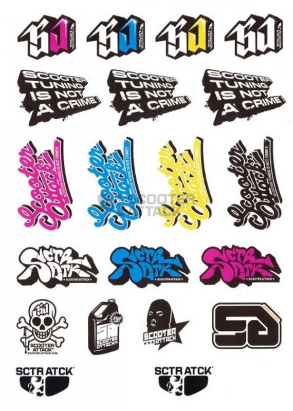 STAGE6【ステッカーセット】Scooter-Attack Sticker set【210mm,300mm】